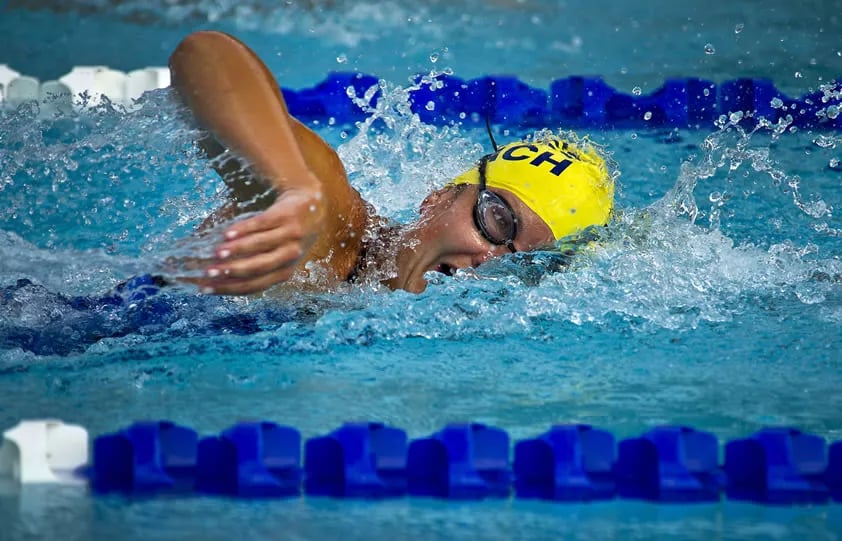 A person swimming